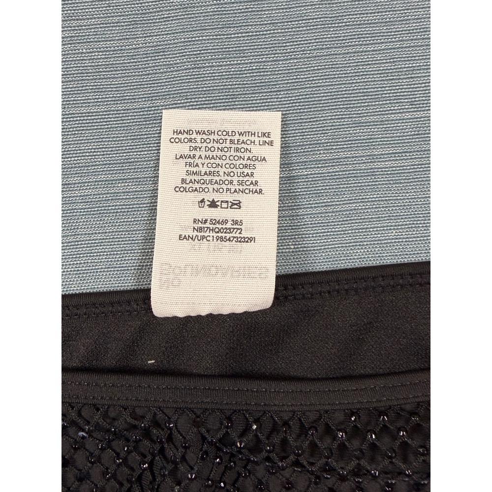 No Boundaries Womens Black Mesh High Leg Cheeky Bikini Swim Bottoms XL 16-18 NEW - Picture 4 of 6